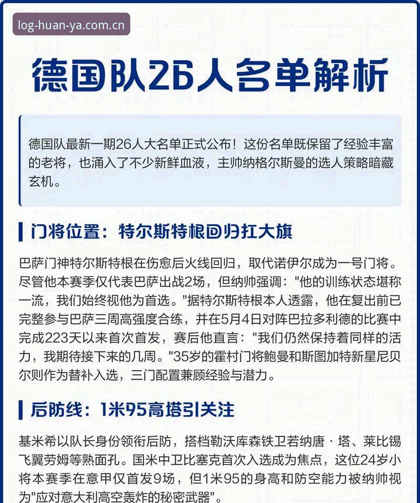 德国队世界杯阵容深度评测：诺伊尔回归与18岁新星入围的实战价值分析